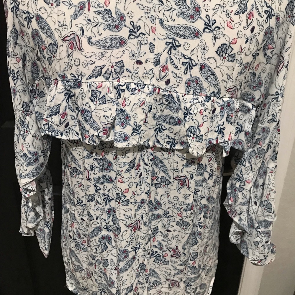 Lauren Conrad NWT floral Paisley ruffle sleeve peasant Blouse Sz Xs. Cottagecore - Picture 6 of 8